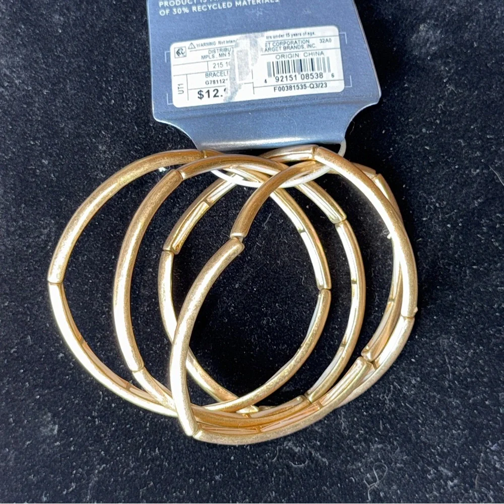 Universal Thread Gold Bangle Set - Picture 2 of 2